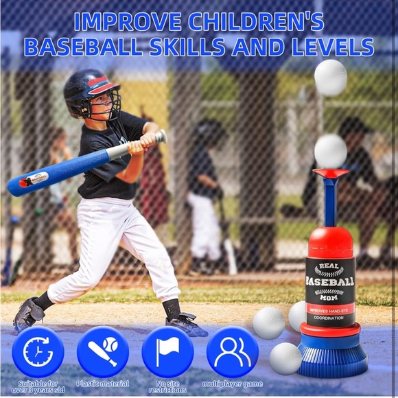 Adjustable Kids π¦π»π§π» Tee Ball βΎοΈ Set & Baseball βΎοΈ Launcher - Picture 6 of 8